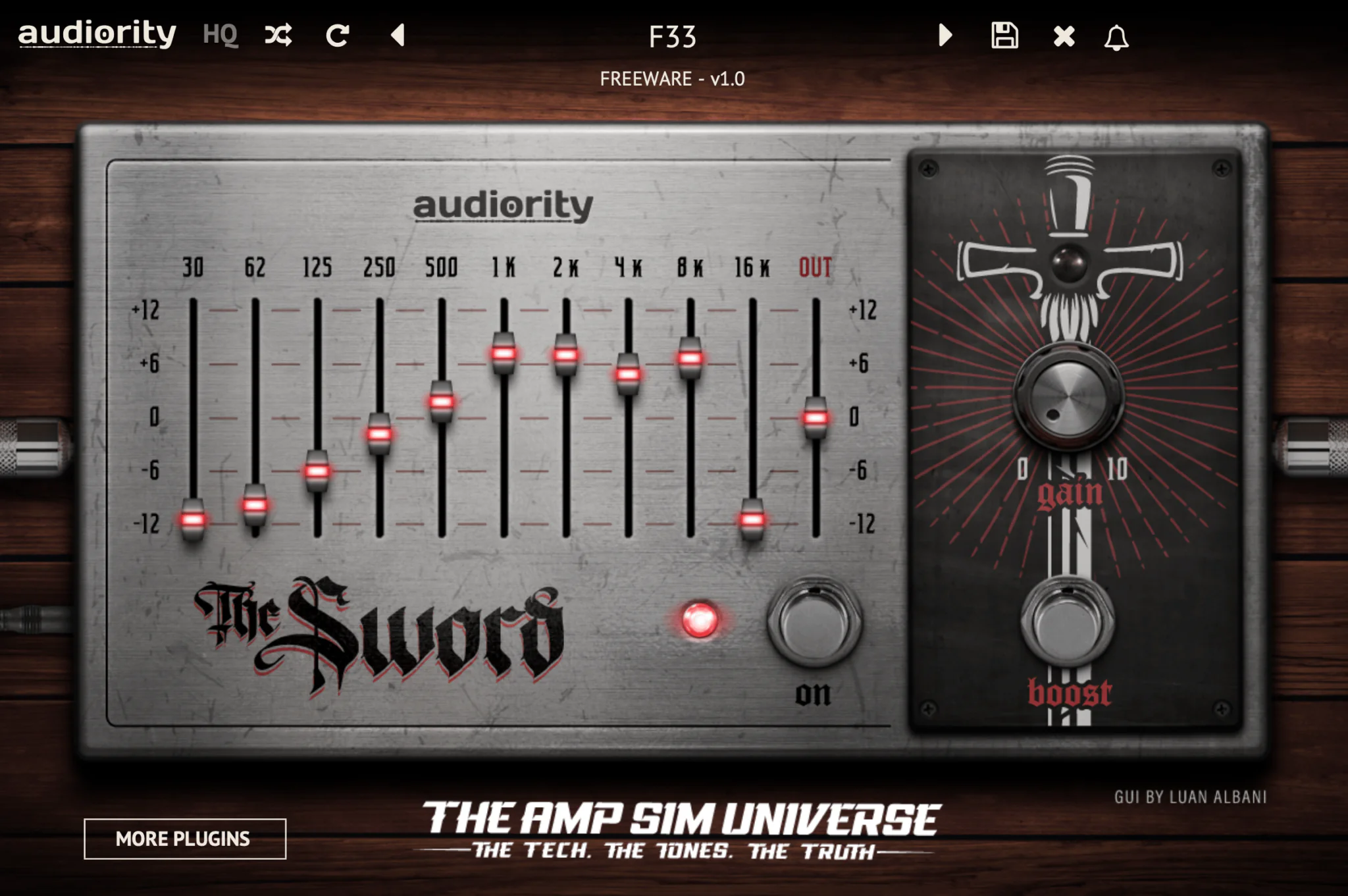 FREE EQ Boost Pedal Plugin ‘The Sword’ By Audiority For Windows & Mac