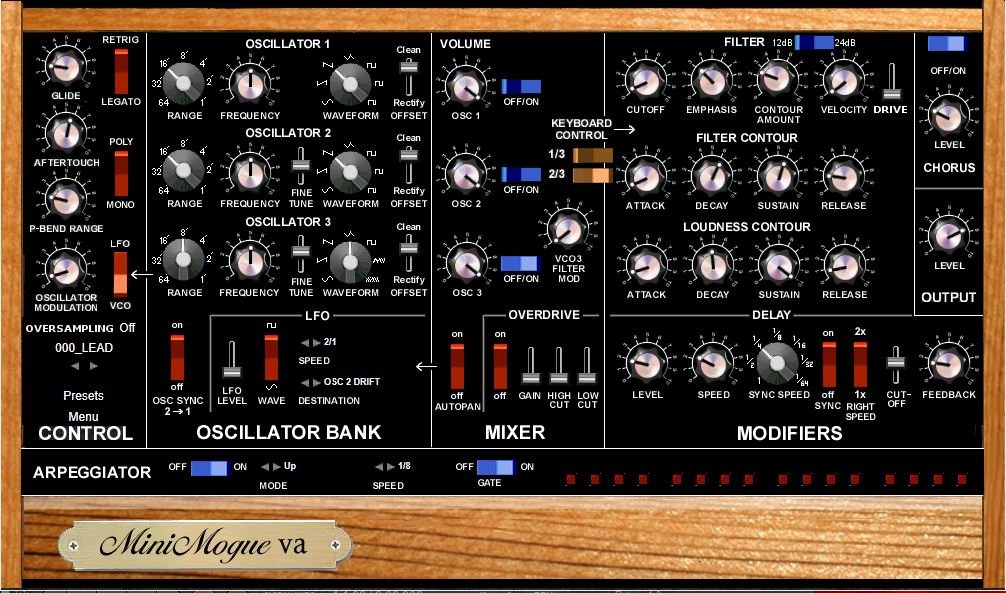 'MiniMogueVA 3.0' A FREE Minimoog VST Plugin For Windows