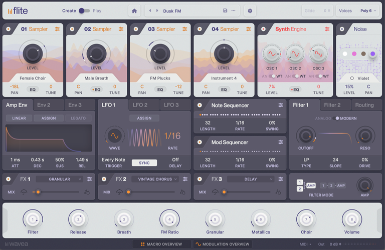 Wavea Drops Flite, FREE Multi-Sampler Plugin For Windows & macOS