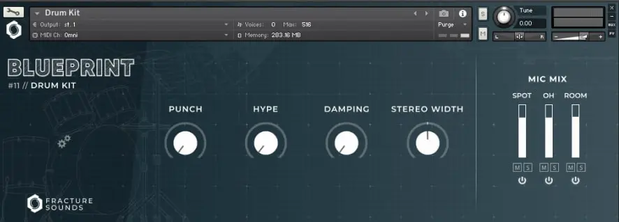 Fracture Sounds’ Drops ‘Blueprint: Drum Kit’ A FREE Kontakt Player Library